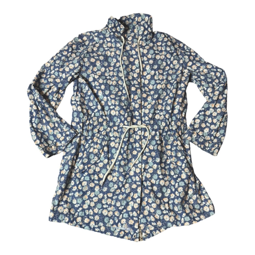 Madewell Ruffle-Neck Anorak Raincoat in French Floral size S L0282 - Picture 2 of 13